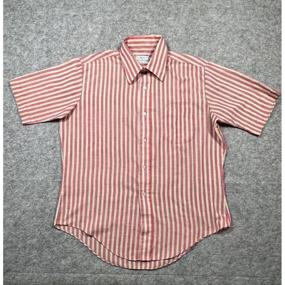 Vintage Brent Montgomery Ward Button Up Shirt Mens Large  Striped Colorful